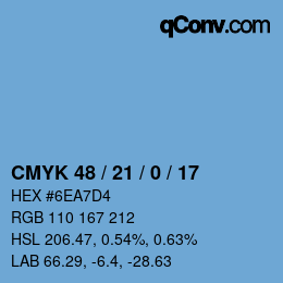 Color code: CMYK 48 / 21 / 0 / 17 | qconv.com