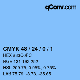Color code: CMYK 48 / 24 / 0 / 1 | qconv.com