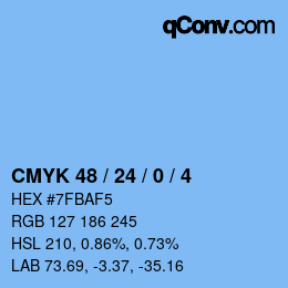 Color code: CMYK 48 / 24 / 0 / 4 | qconv.com