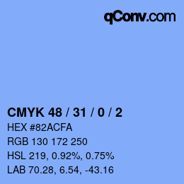 Color code: CMYK 48 / 31 / 0 / 2 | qconv.com