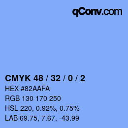 Color code: CMYK 48 / 32 / 0 / 2 | qconv.com