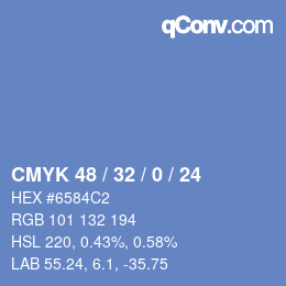Color code: CMYK 48 / 32 / 0 / 24 | qconv.com