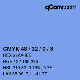 Color code: CMYK 48 / 32 / 0 / 8 | qconv.com