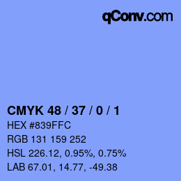 Color code: CMYK 48 / 37 / 0 / 1 | qconv.com