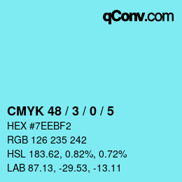 Color code: CMYK 48 / 3 / 0 / 5 | qconv.com