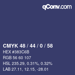 Color code: CMYK 48 / 44 / 0 / 58 | qconv.com