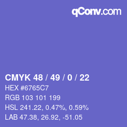 Color code: CMYK 48 / 49 / 0 / 22 | qconv.com