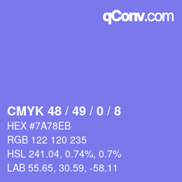 カラーコード: CMYK 48 / 49 / 0 / 8 | qconv.com
