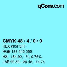 Color code: CMYK 48 / 4 / 0 / 0 | qconv.com