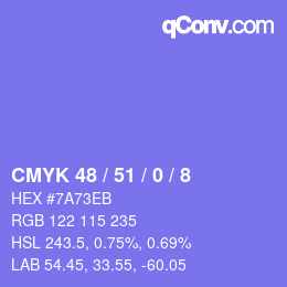 カラーコード: CMYK 48 / 51 / 0 / 8 | qconv.com
