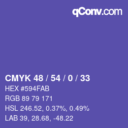 Color code: CMYK 48 / 54 / 0 / 33 | qconv.com