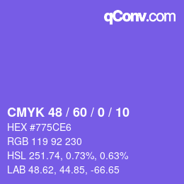 カラーコード: CMYK 48 / 60 / 0 / 10 | qconv.com