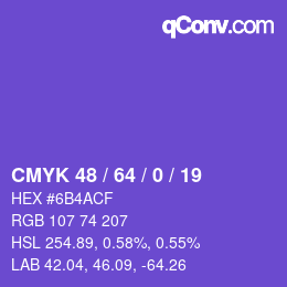 Color code: CMYK 48 / 64 / 0 / 19 | qconv.com