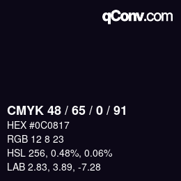 Farbcode: CMYK 48 / 65 / 0 / 91 | qconv.com