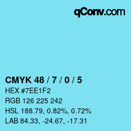 Código de color: CMYK 48 / 7 / 0 / 5 | qconv.com