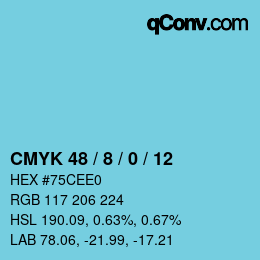 Color code: CMYK 48 / 8 / 0 / 12 | qconv.com