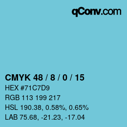 Color code: CMYK 48 / 8 / 0 / 15 | qconv.com