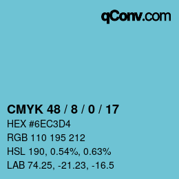 Color code: CMYK 48 / 8 / 0 / 17 | qconv.com