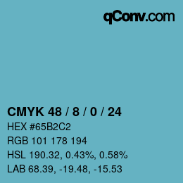 カラーコード: CMYK 48 / 8 / 0 / 24 | qconv.com