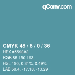 Color code: CMYK 48 / 8 / 0 / 36 | qconv.com