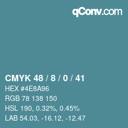 Color code: CMYK 48 / 8 / 0 / 41 | qconv.com