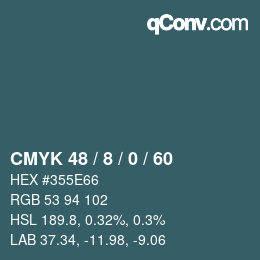 Color code: CMYK 48 / 8 / 0 / 60 | qconv.com