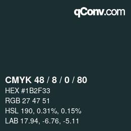 Color code: CMYK 48 / 8 / 0 / 80 | qconv.com