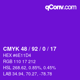 Color code: CMYK 48 / 92 / 0 / 17 | qconv.com