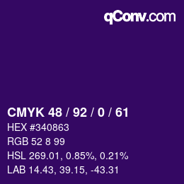 Color code: CMYK 48 / 92 / 0 / 61 | qconv.com
