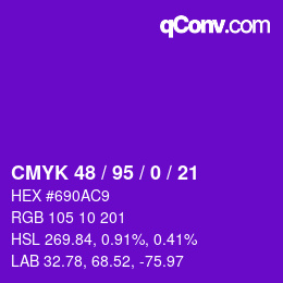 Color code: CMYK 48 / 95 / 0 / 21 | qconv.com