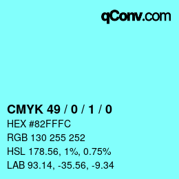 Color code: CMYK 49 / 0 / 1 / 0 | qconv.com