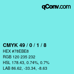 Color code: CMYK 49 / 0 / 1 / 8 | qconv.com