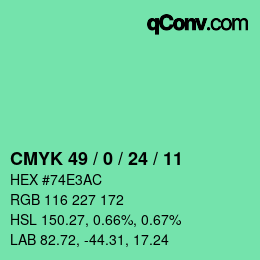 Color code: CMYK 49 / 0 / 24 / 11 | qconv.com
