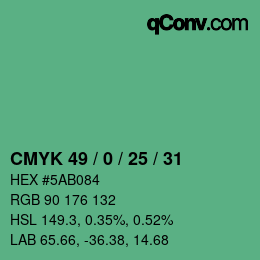 Color code: CMYK 49 / 0 / 25 / 31 | qconv.com
