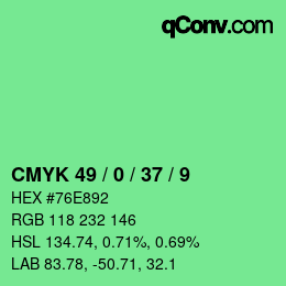 Color code: CMYK 49 / 0 / 37 / 9 | qconv.com