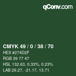 Color code: CMYK 49 / 0 / 38 / 70 | qconv.com