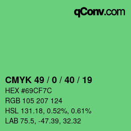 Color code: CMYK 49 / 0 / 40 / 19 | qconv.com