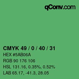 Color code: CMYK 49 / 0 / 40 / 31 | qconv.com