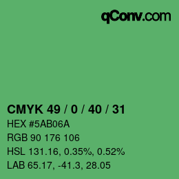 Color code: CMYK 49 / 0 / 40 / 31 | qconv.com