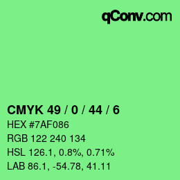 Color code: CMYK 49 / 0 / 44 / 6 | qconv.com