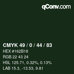 Color code: CMYK 49 / 0 / 44 / 83 | qconv.com