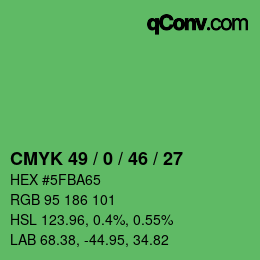 Color code: CMYK 49 / 0 / 46 / 27 | qconv.com