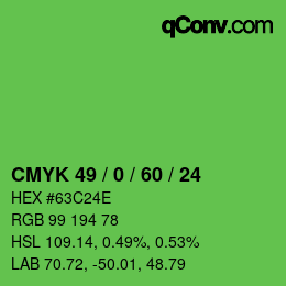 Color code: CMYK 49 / 0 / 60 / 24 | qconv.com