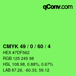 颜色代码: CMYK 49 / 0 / 60 / 4 | qconv.com