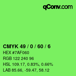 Color code: CMYK 49 / 0 / 60 / 6 | qconv.com