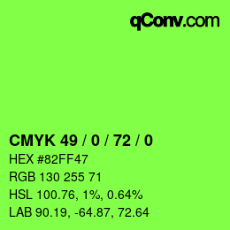 Color code: CMYK 49 / 0 / 72 / 0 | qconv.com