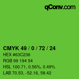 Color code: CMYK 49 / 0 / 72 / 24 | qconv.com