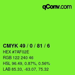 Color code: CMYK 49 / 0 / 81 / 6 | qconv.com