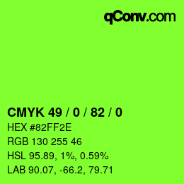 Color code: CMYK 49 / 0 / 82 / 0 | qconv.com