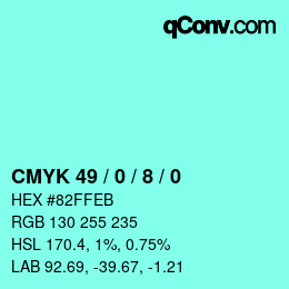 Color code: CMYK 49 / 0 / 8 / 0 | qconv.com